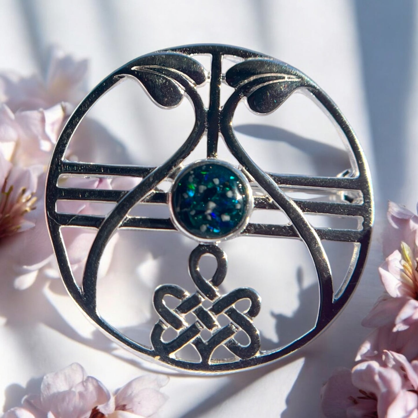 Solid 925 Silver Fancy Celtic style Brooch