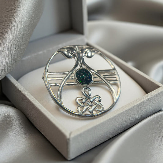 Silver Celtic Style Memorial Brooch, handcrafted in Lancashire, UK