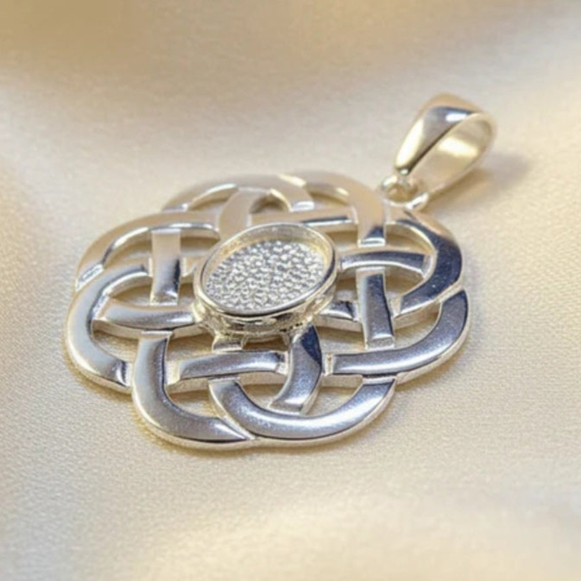 celtic knot style memorial pendant, handcrafted in lancashire