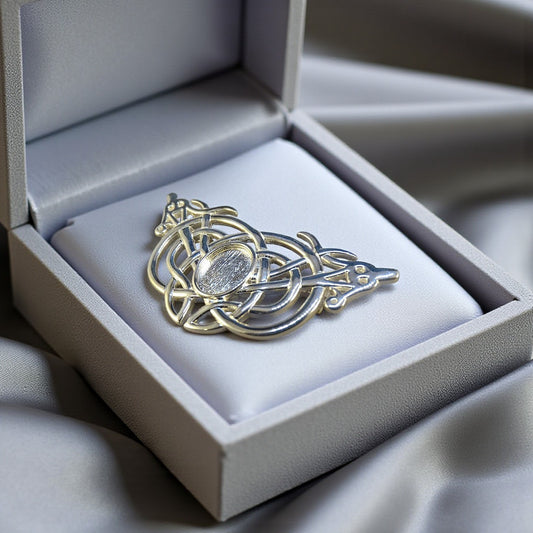 Silver Celtic Memorial Brooch, handcrafted in Lancashire, UK