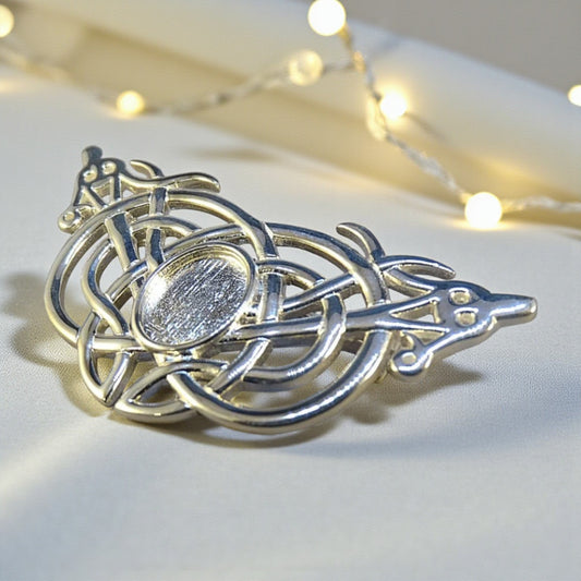 silver celtic style ashes brooch, handcrafted in lancashire