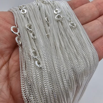 Keepsake Memorial Silver Ladies Gents 1.5mm Diamond Cut Curb Chain for Pendants