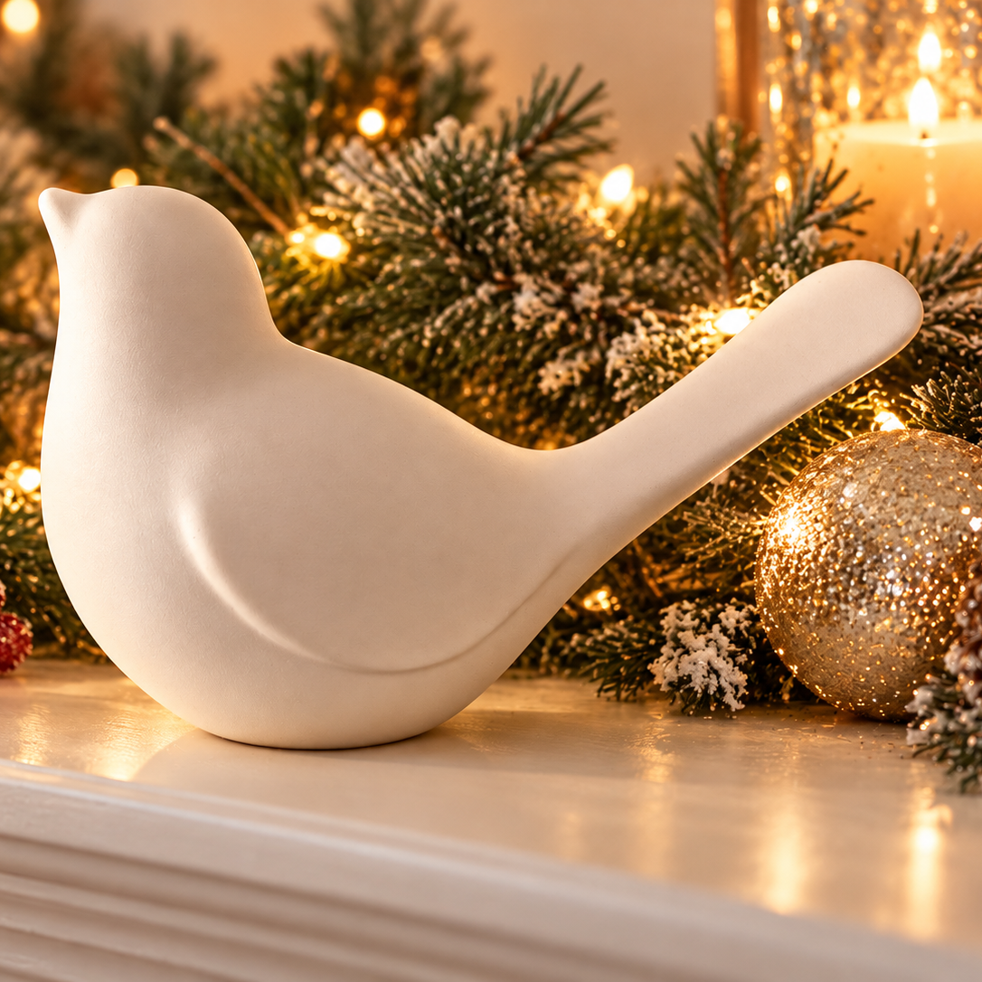 Stone effect christmas ashes dove, handcrafted in Lancashire