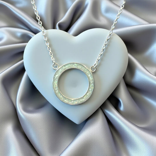 Silver circle of life memorial pendant, handcrafted in Lancashire, UK