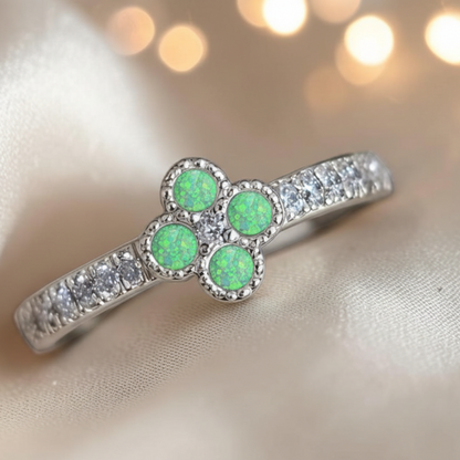 Clover Ring — sterling silver ashes memorial ring, handcrafted in Lancashire, UK