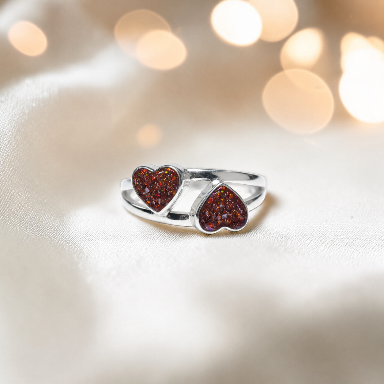 Keepsake Memorial alouette ashes ring, in copper mocha, handcrafted in Lancashire, uk