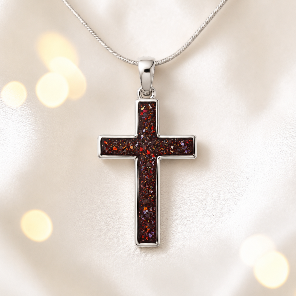 Copper Mocha Eternal Cross 9ct gold pendant, handcrafted in Lancashire UK – by Keepsake Memorial Jewellery