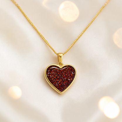 Copper Mocha Golden heart 9ct gold pendant, handcrafted in Lancashire UK – by Keepsake Memorial Jewellery