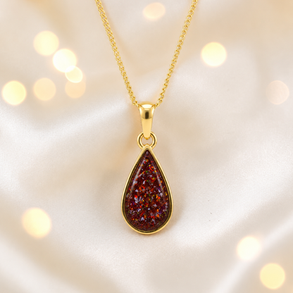 Copper mocha Golden Light 9ct gold pendant, handcrafted in Lancashire UK – by Keepsake Memorial Jewellery