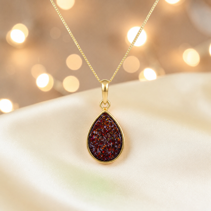 Copper Mocha Golden Whisper 9ct gold pendant, handcrafted in Lancashire UK – by Keepsake Memorial Jewellery