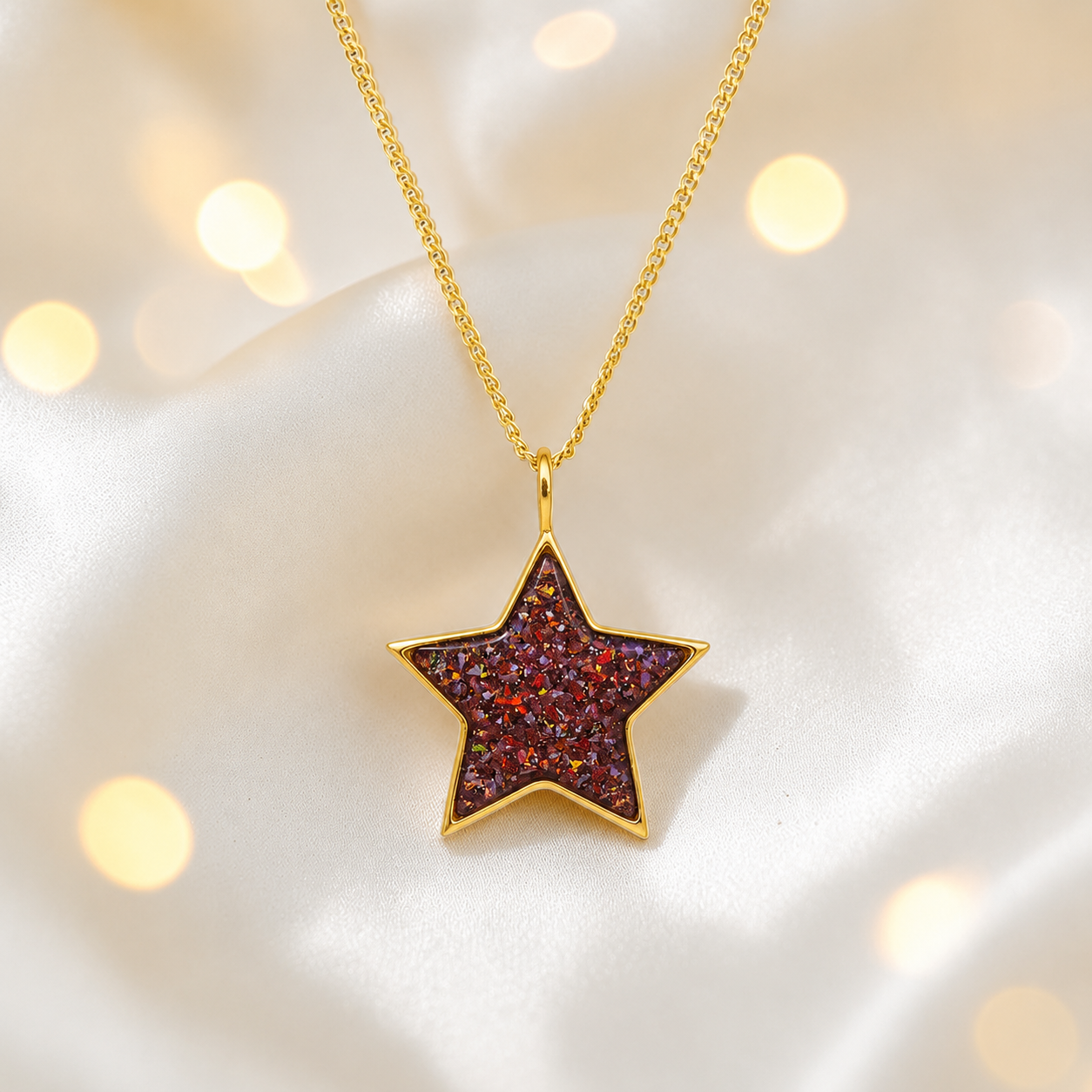Copper Mocha Merak Star 9ct gold pendant, handcrafted in Lancashire UK – by Keepsake Memorial Jewellery
