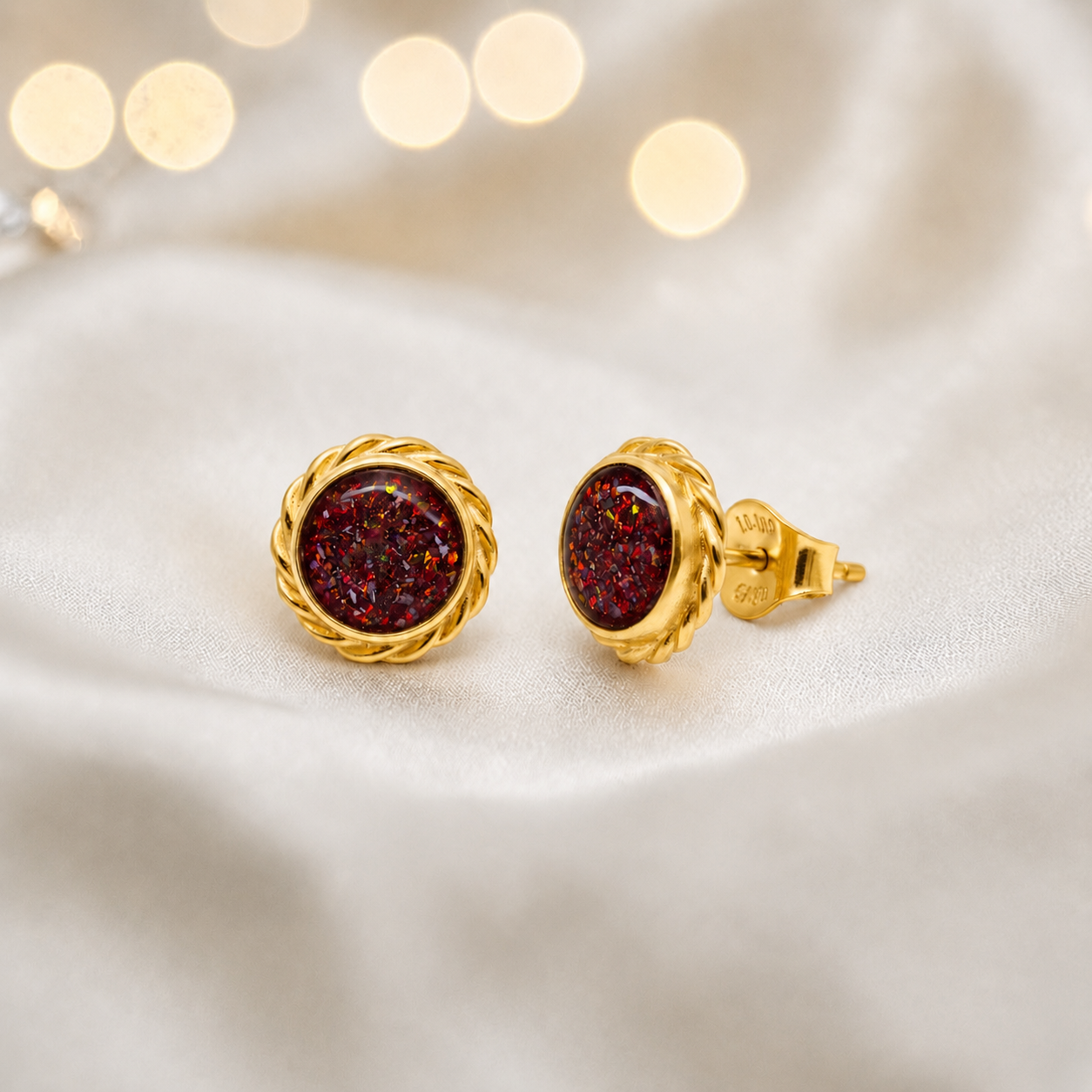 Copper Mocha Tala 9ct gold flower earrings, handcrafted in Lancashire, UK – by Keepsake Memorial Jewellery