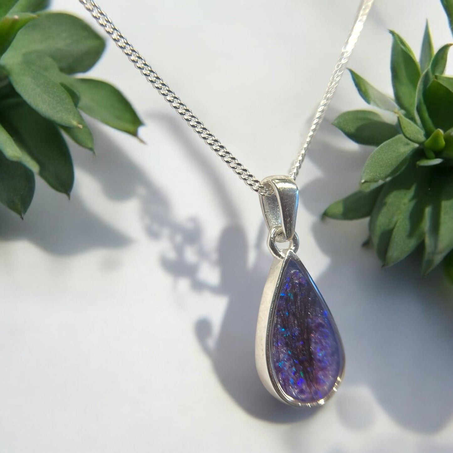 Solid Silver Pear Shaped Pendant