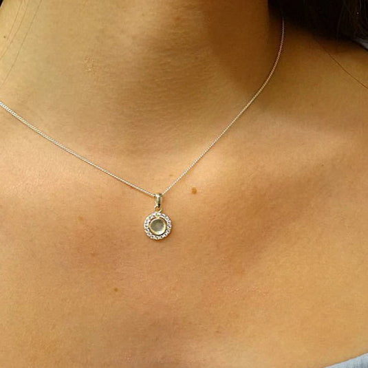 Dainty Solid 925 Silver CZ Pendant