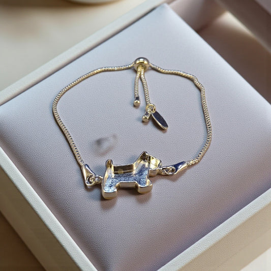 Solid 925 Silver fixed Dog shaped Bracelet