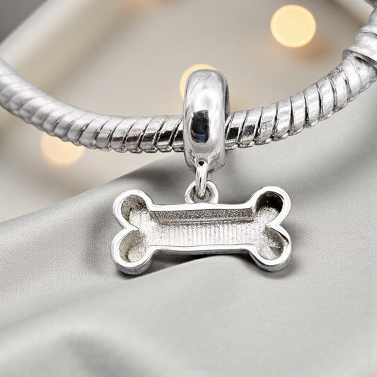 dog bone dangle ashes charm, handcrafted in lancashire, uk