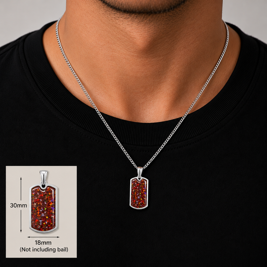 stainless steel mens ashes pendant, handcrafted in lancashire