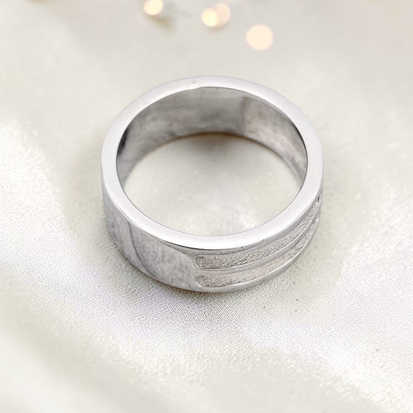 double  mens ashes channel ring, handcrafted in uk