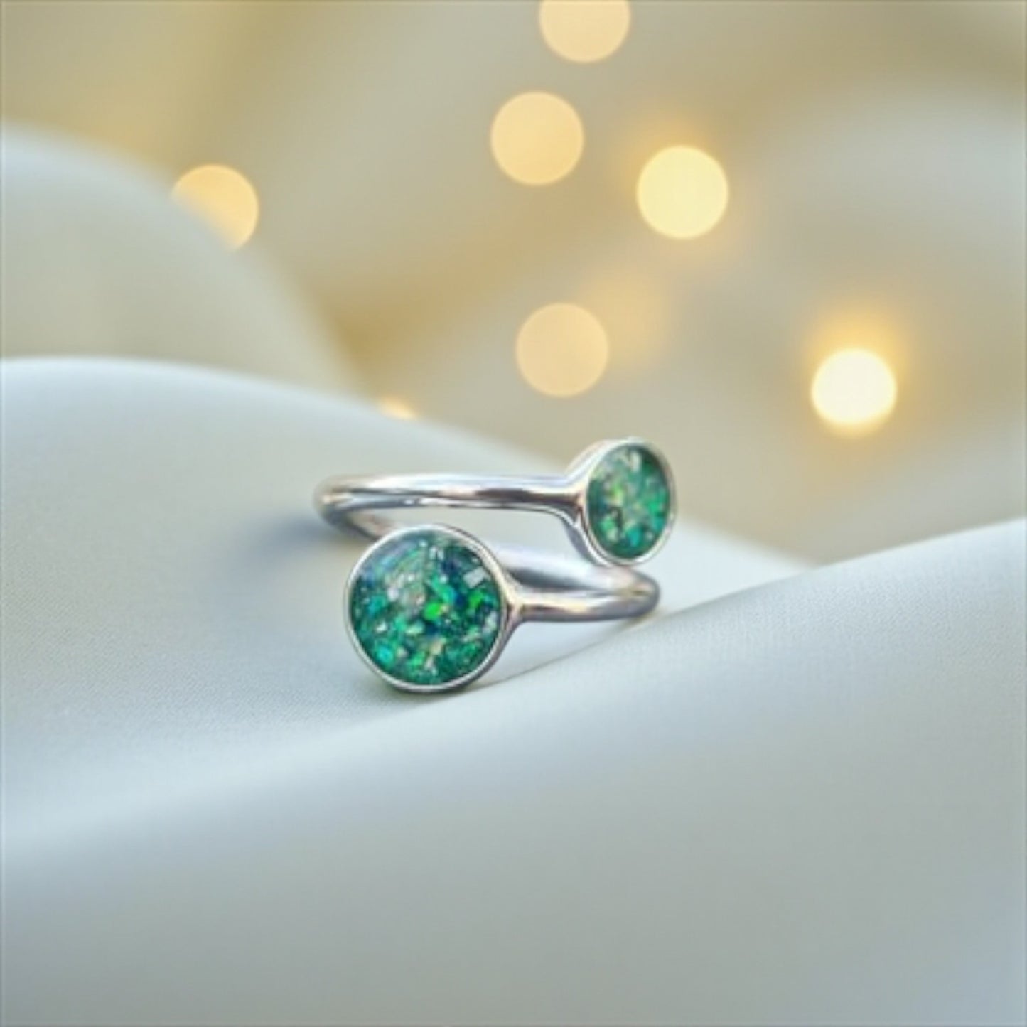 Elysia Ring — silver adjustable keepsake memorial ring, handcrafted in Lancashire, UK