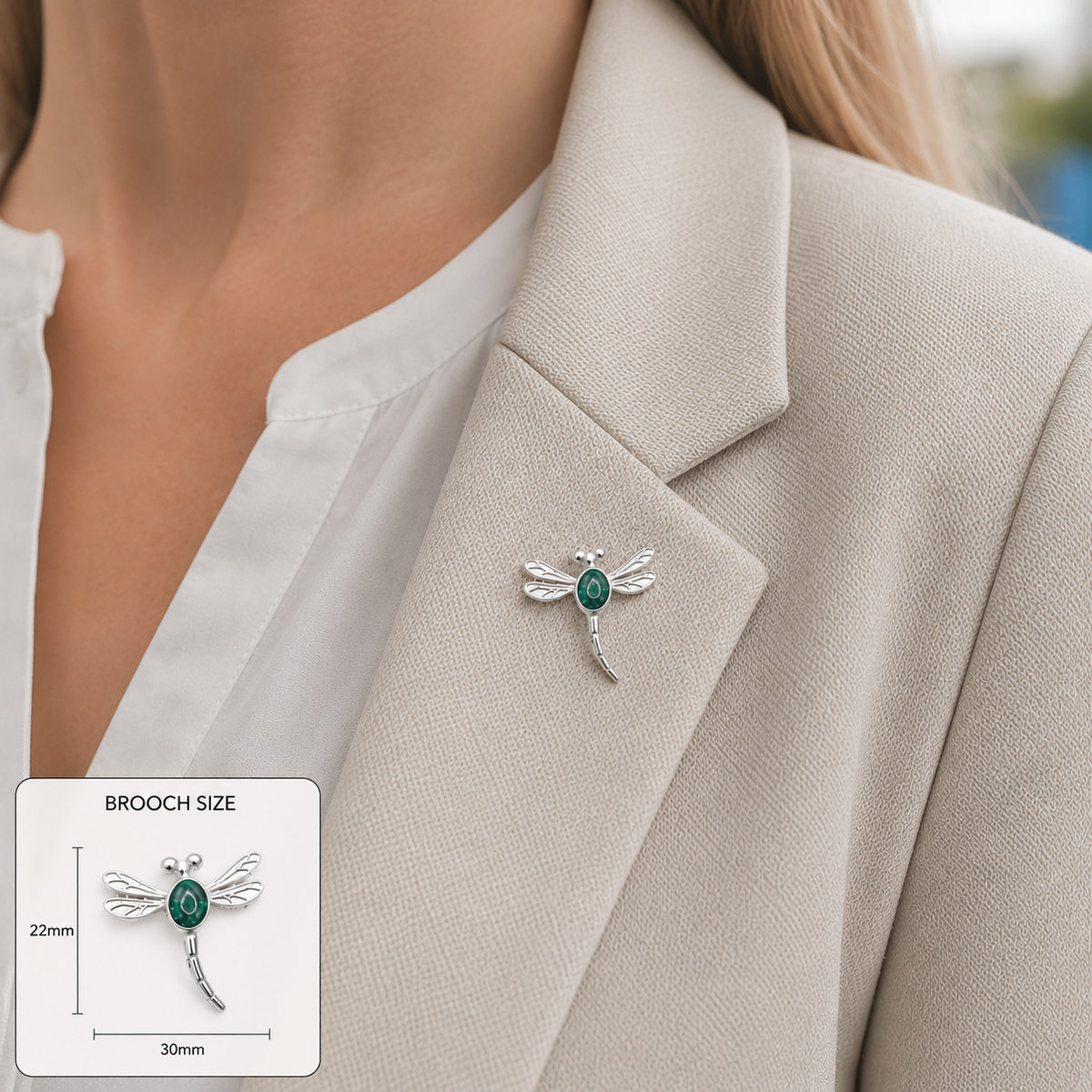 Guiding Light Dragonfly Brooch — silver dragonfly ashes memorial brooch, handcrafted in Lancashire, UK