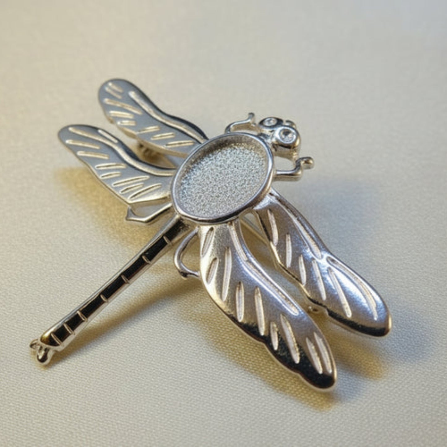 Celestial Dragonfly Brooch — silver dragonfly ashes memorial brooch, handcrafted in Lancashire, UK