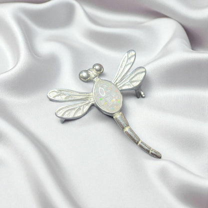 Guiding Light Dragonfly Brooch — silver dragonfly keepsake memorial brooch, handcrafted in Lancashire, UK