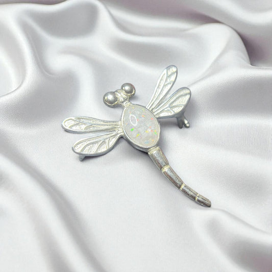 Silver dragonfly keepsake brooch, handcrafted in Lancashire, UK