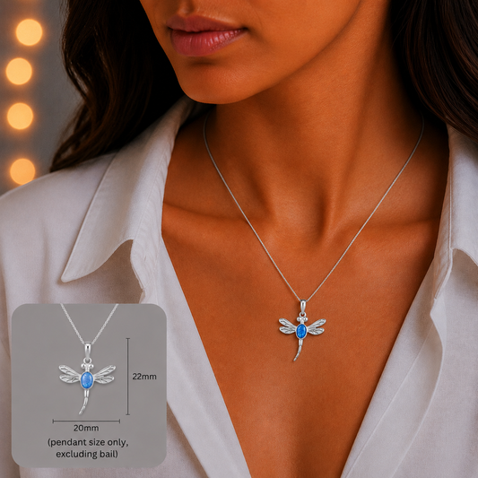 Dubhe dragonfly silver ashes pendant, handcrafted in Lancashire UK - by Keepsake Memorial Jewellery