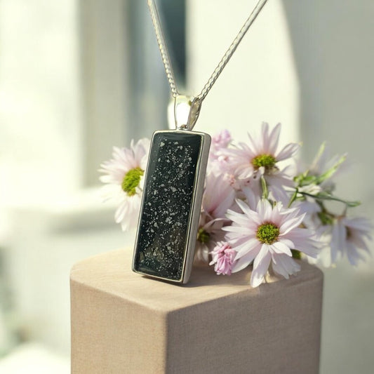 Oblong Solid Silver Pendant