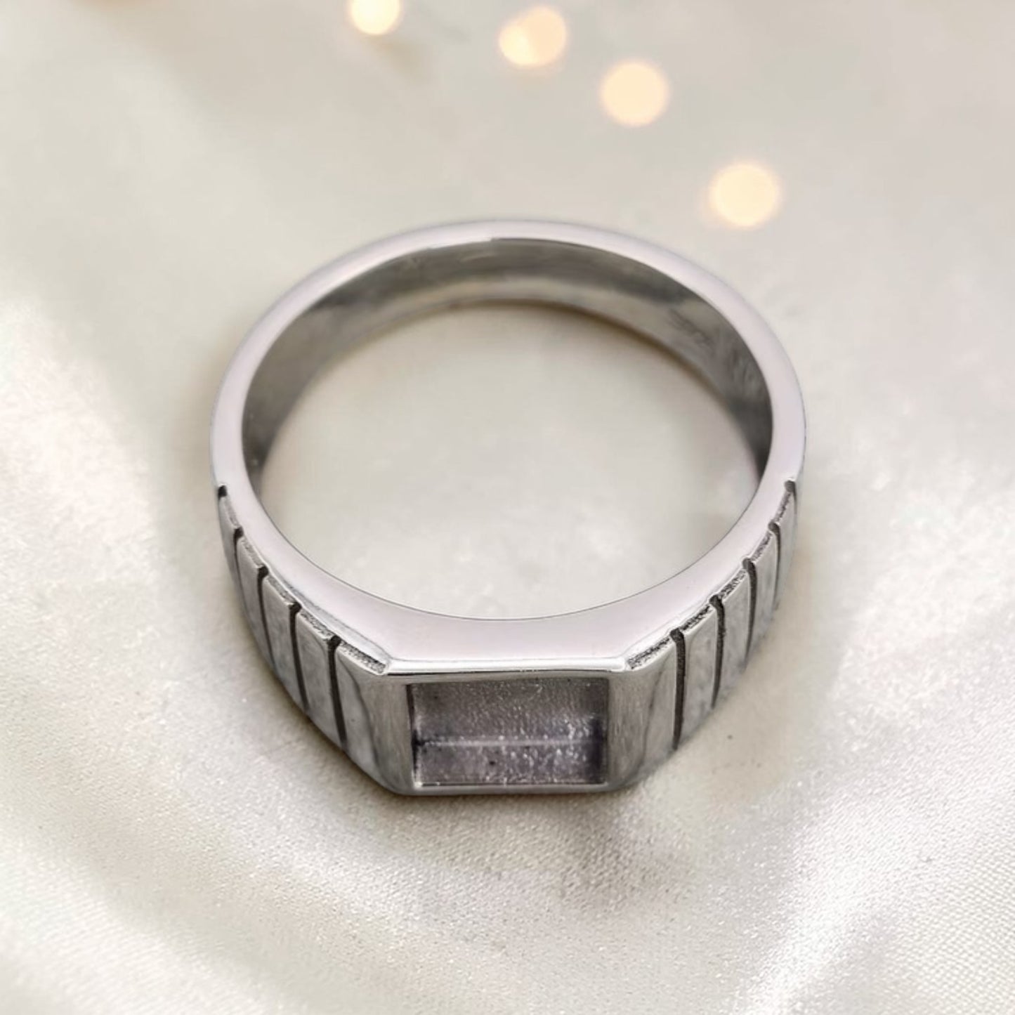 Sterling Silver Memorial Echo Signet Ring