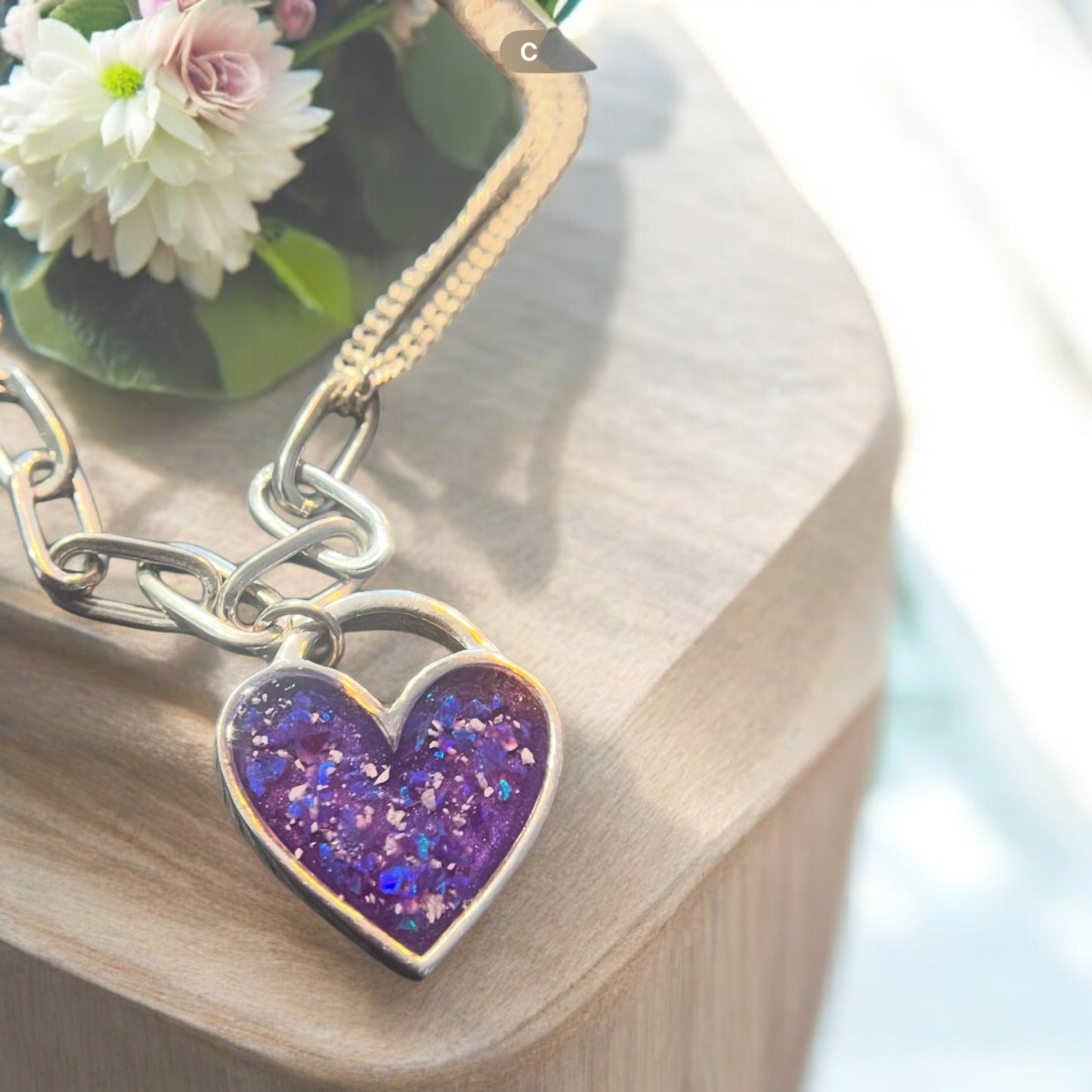 Gorgeous Solid Silver Chunky Link Heart Bracelet
