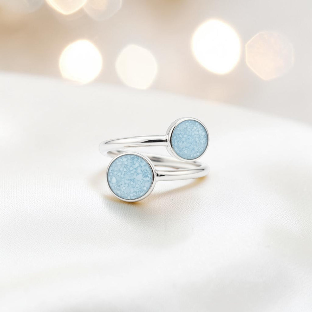 Elysia Ring — silver adjustable ashes memorial ring, handcrafted in Lancashire, UK