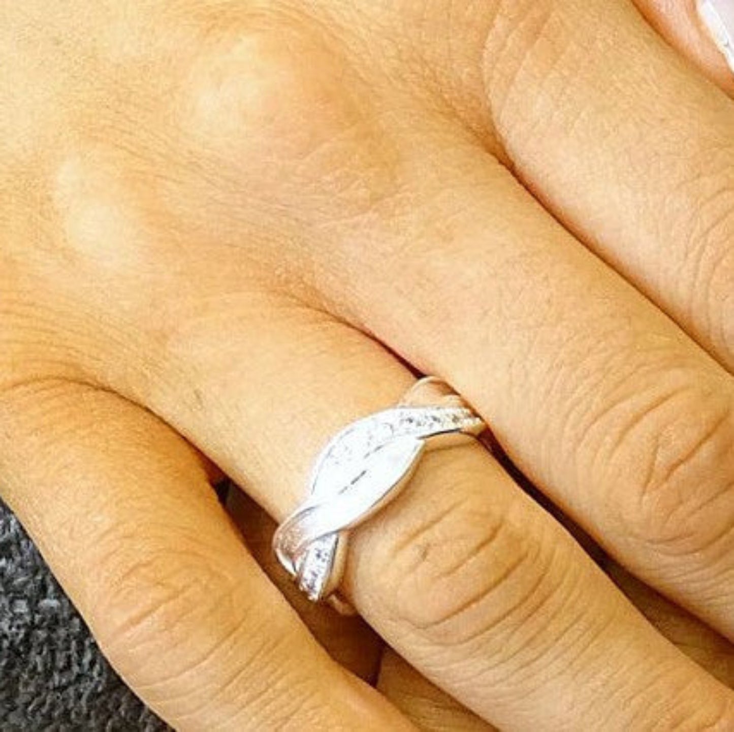 Grace Band — silver entwined keepsake memorial ring, handcrafted in the UK