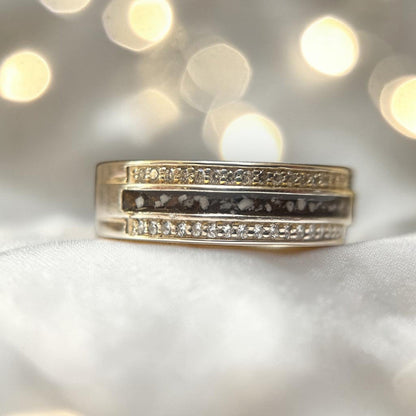 silver memorial ashes ring, handcrafted in uk
