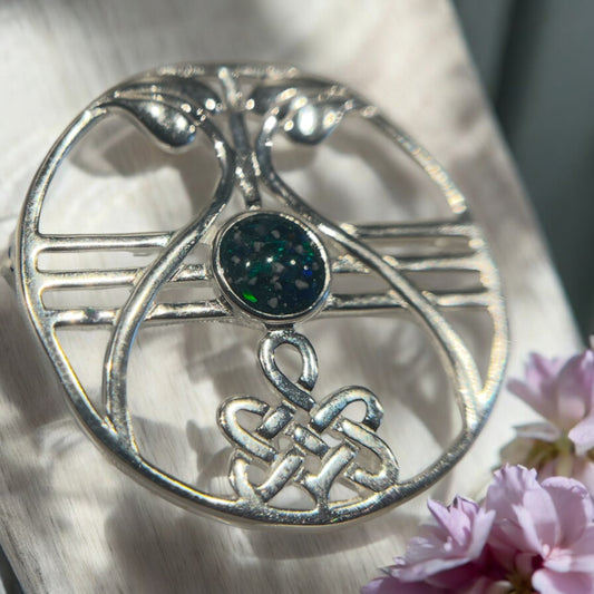 Solid 925 Silver Fancy Celtic style Brooch