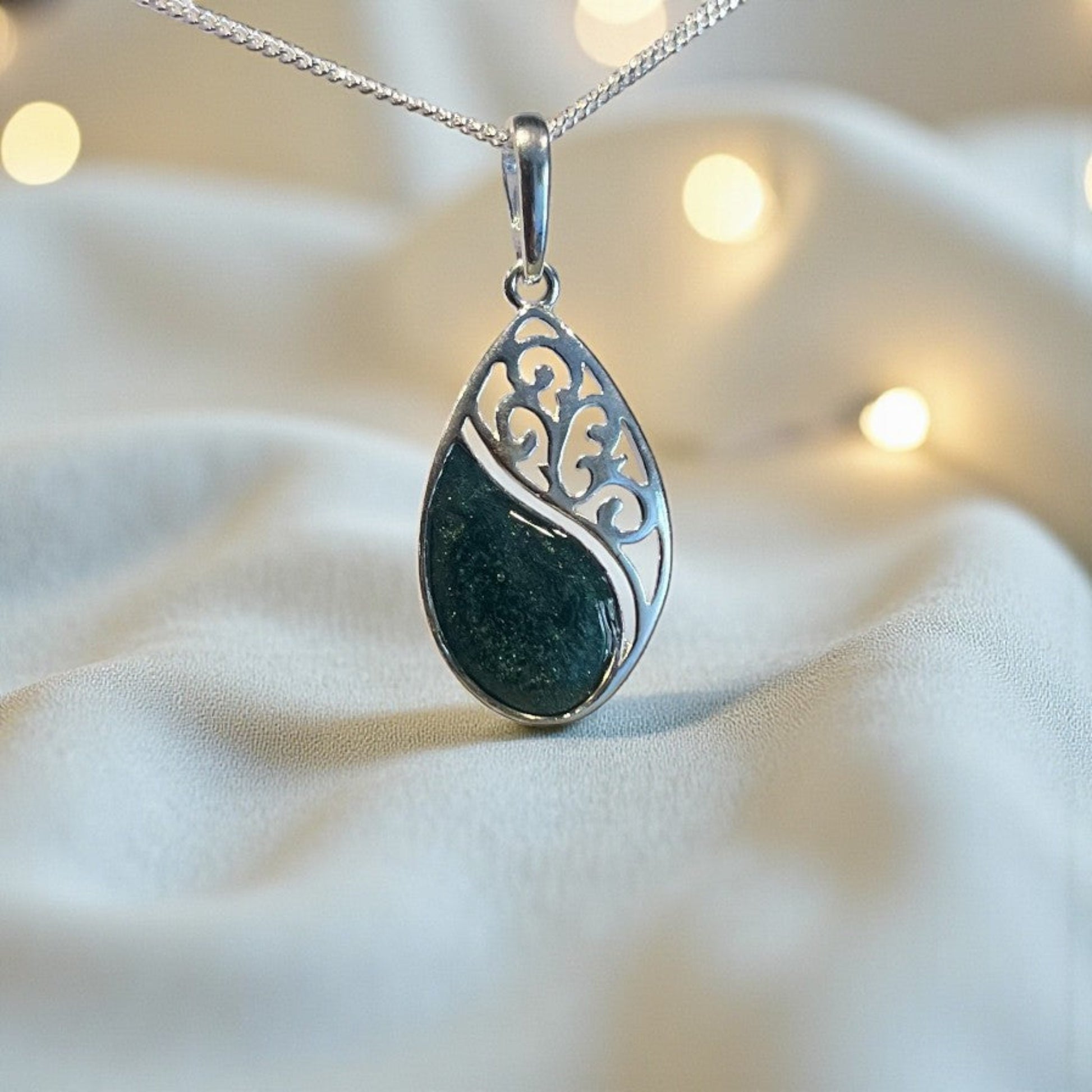 silver memorial pendant, handcrafted in lancashire, uk