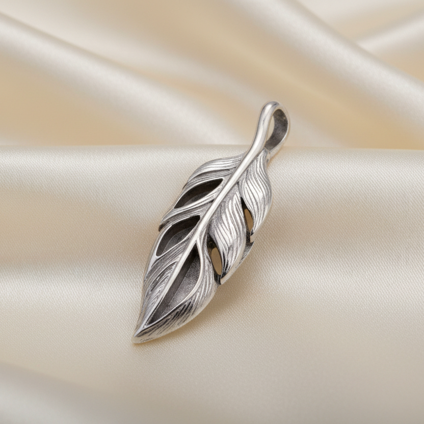 feather stainless ashes pendant handcrafted n lancashire uk