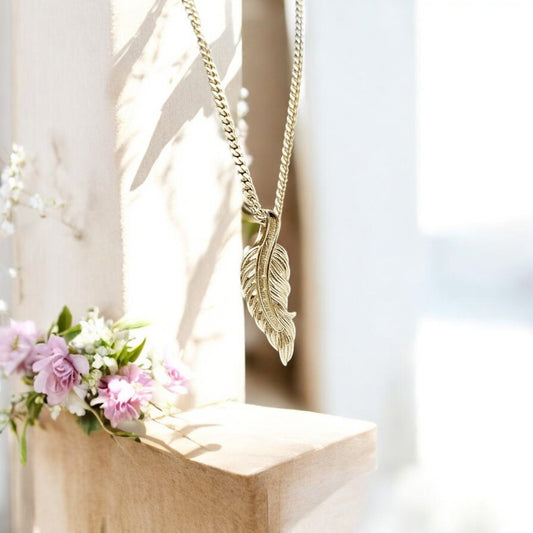 9K Gold Feather pendant *MADE TO ORDER*