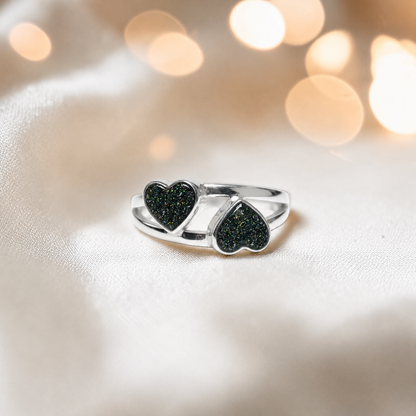 Keepsake Memorial alouette ashes ring, in black flame, handcrafted in Lancashire, uk
