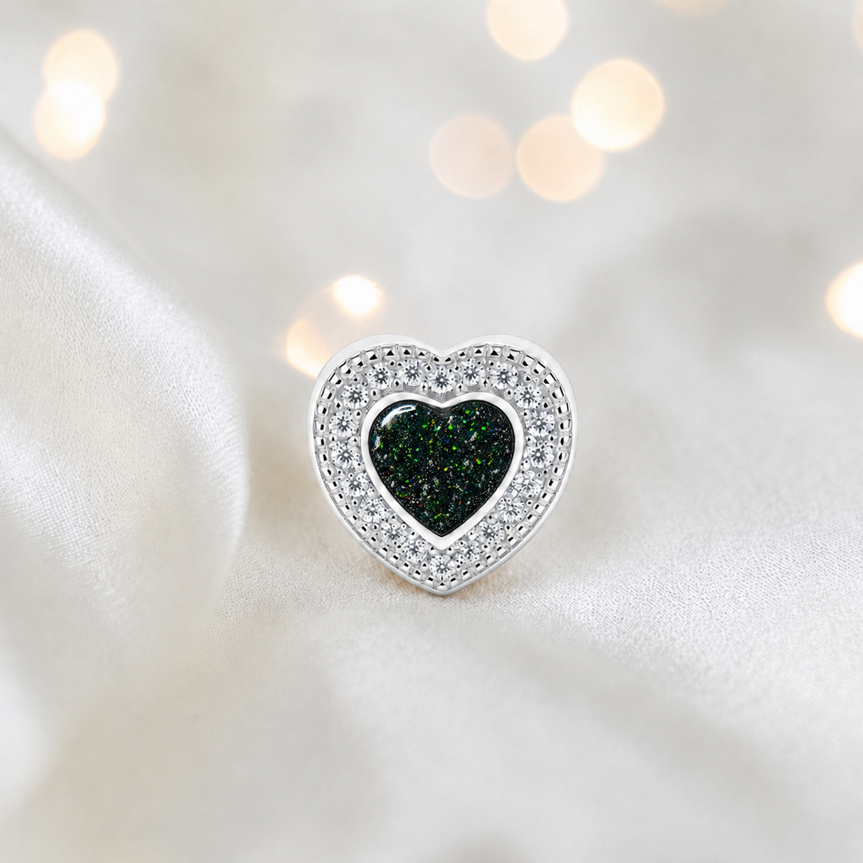 Black flame sterling silver whispers of love  ashes memorial charm, handcrafted in Lancashire by keepsake memorial