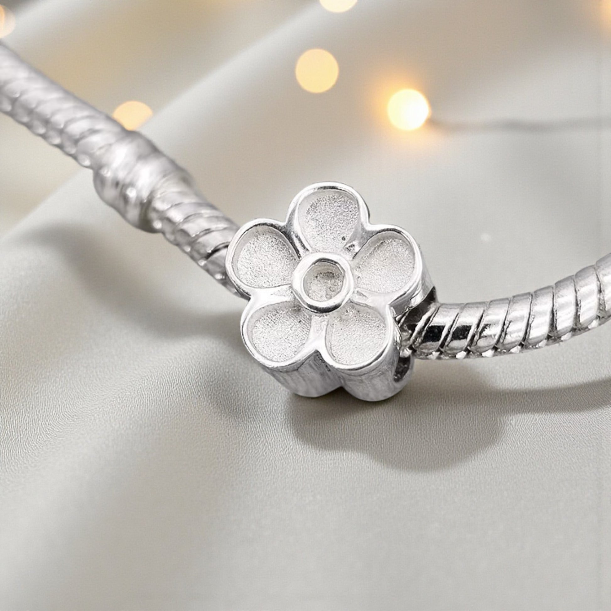 floral ashes charm bead, handcrafted in lancashire, uk