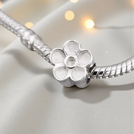 floral ashes charm bead, handcrafted in lancashire, uk