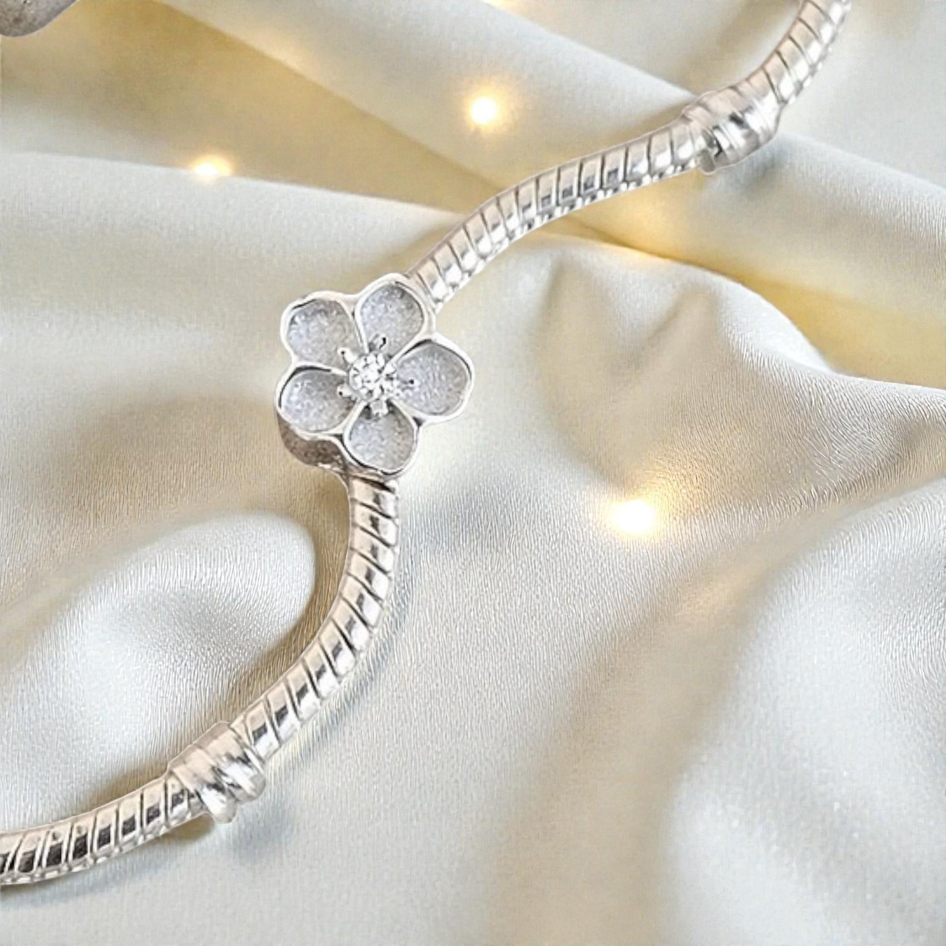 silver ashes forget me not charm, handcrafted in lancashire, uk