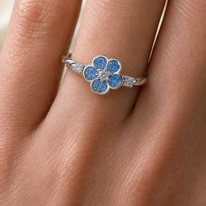  Forget Me Not memorial ring in 925 sterling silver – Keepsake Memorial Jewellery