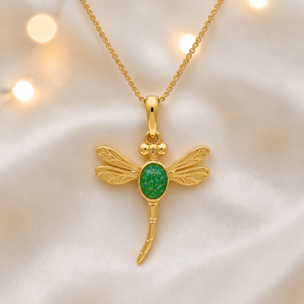 Fruit Green Golden Presence 9ct gold pendant, handcrafted in Lancashire UK – by Keepsake Memorial Jewellery