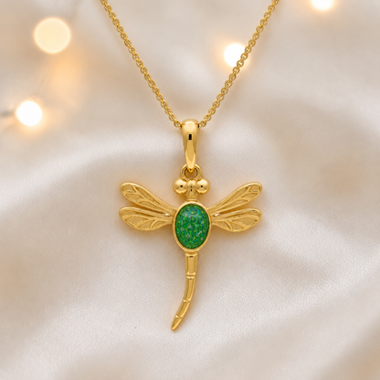 Fruit Green Golden Presence 9ct gold pendant, handcrafted in Lancashire UK – by Keepsake Memorial Jewellery