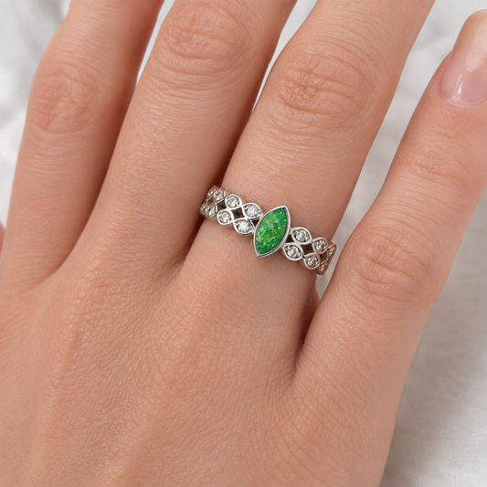silver serenata memorial ring, handcrafted in uk