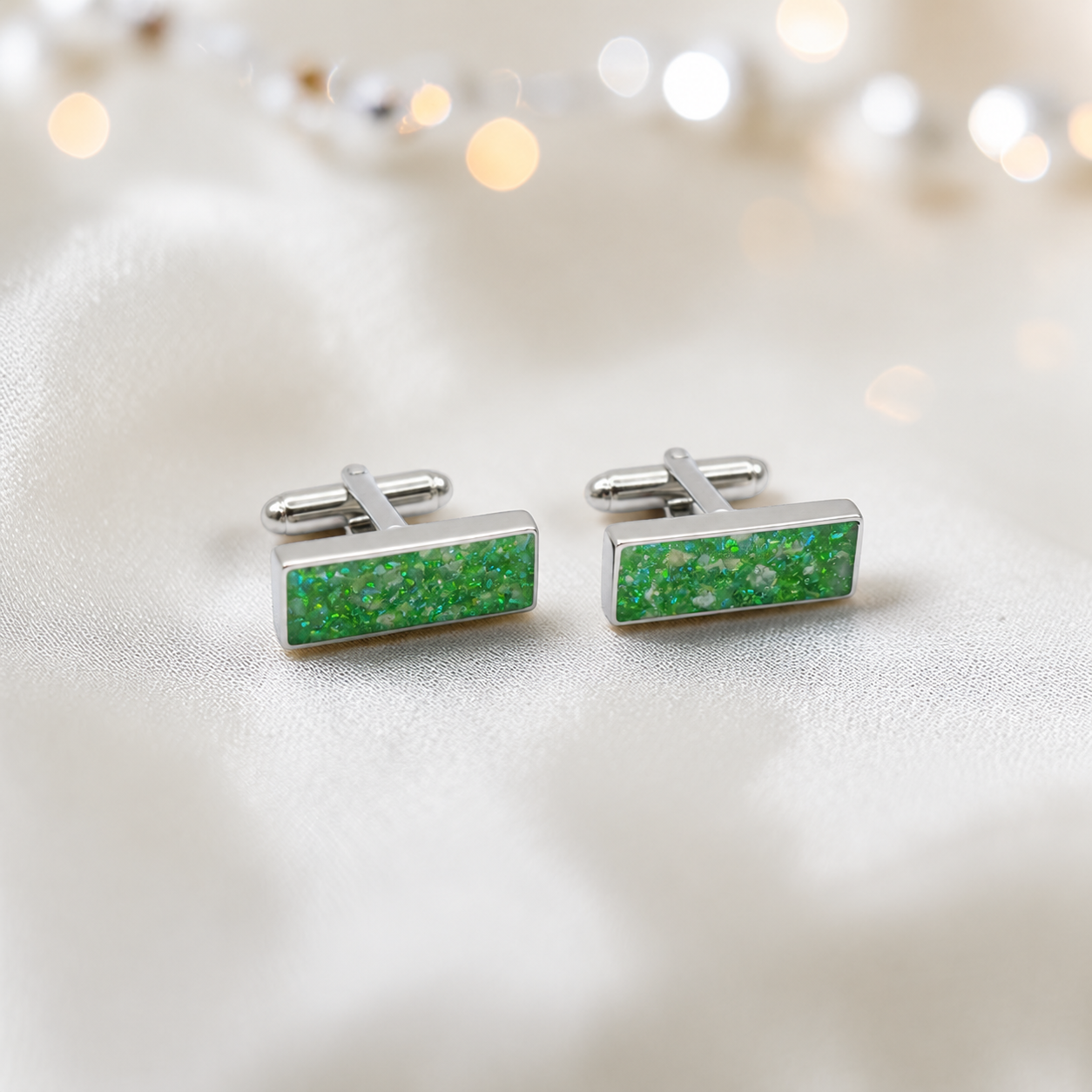 Fruit Pillar sterling silver memorial ashes cufflinks, handcrafted in Lancashire UK