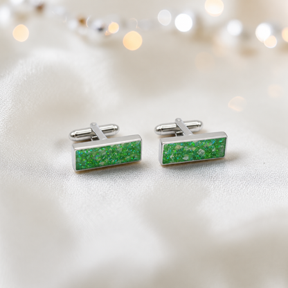 Fruit Pillar sterling silver memorial ashes cufflinks, handcrafted in Lancashire UK