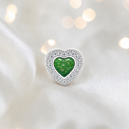 Fruit green sterling silver whispers of love  ashes memorial charm, handcrafted in Lancashire by keepsake memorial